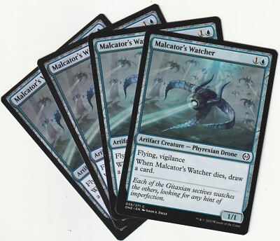   4 MAGIC The Gathering MALCATOR´S WATCHER Blue Creature PLAYSET ONE/EN NM/EX