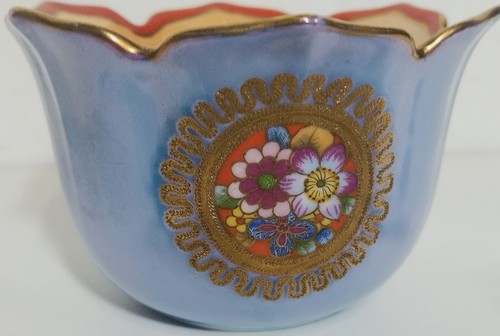 Vintage Noritake Nippon Lusterware Iridescent Lotus Sugar Bowl W Saucer & Spoon - Picture 11 of 14
