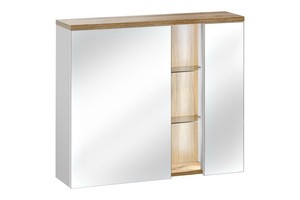 Spiegelschrank Wandschrank Hangend Bahama 80 Cm Alpinweiss Soft