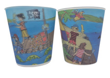 2x Ikea Trinkbecher Piraten mit Wackelbild Kinder Sammeln Spielen Geburtstag