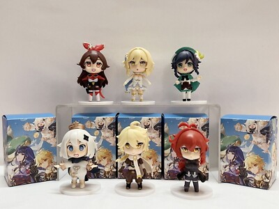 6 Stück/Set Genshin Impact Xiao Keqing Qiqi Morax Ganyu Tartaglia PVC Figur Neu