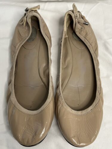 Cole Haan Maria Sharapova Ballet Flat Sz 9.5 Patent Nude Supportive Sole