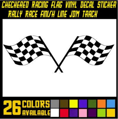 Checkered Racing Flag Vinyl Decal Sticker | Rally Race Finish Line JDM Track