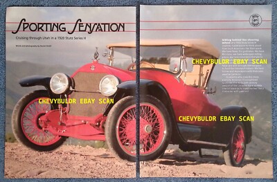 1920 Stutz Series H Roadster History Info Article ''Sporting Sensation''