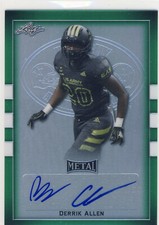 DERRIK ALLEN 2018 Leaf Metal US Army All American Green /10 AUTO GA TECH
