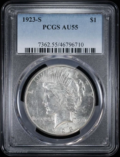 1923-S $1 Peace Silver Dollar PCGS AU 55