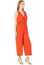 BCBG MAXAZRIA Women s Sleeveless Surplice Woven Jumpsuit, Red Clay Size XS. NWOT