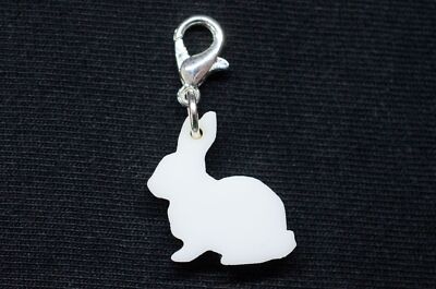Hase Kaninchen Charm Anhänger Bettelanhänger Miniblings Osterhase Acrylglas weiß