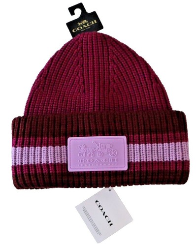 Coach Women\'s Burgundy and Pink Beanie Coach Women\ main image 4