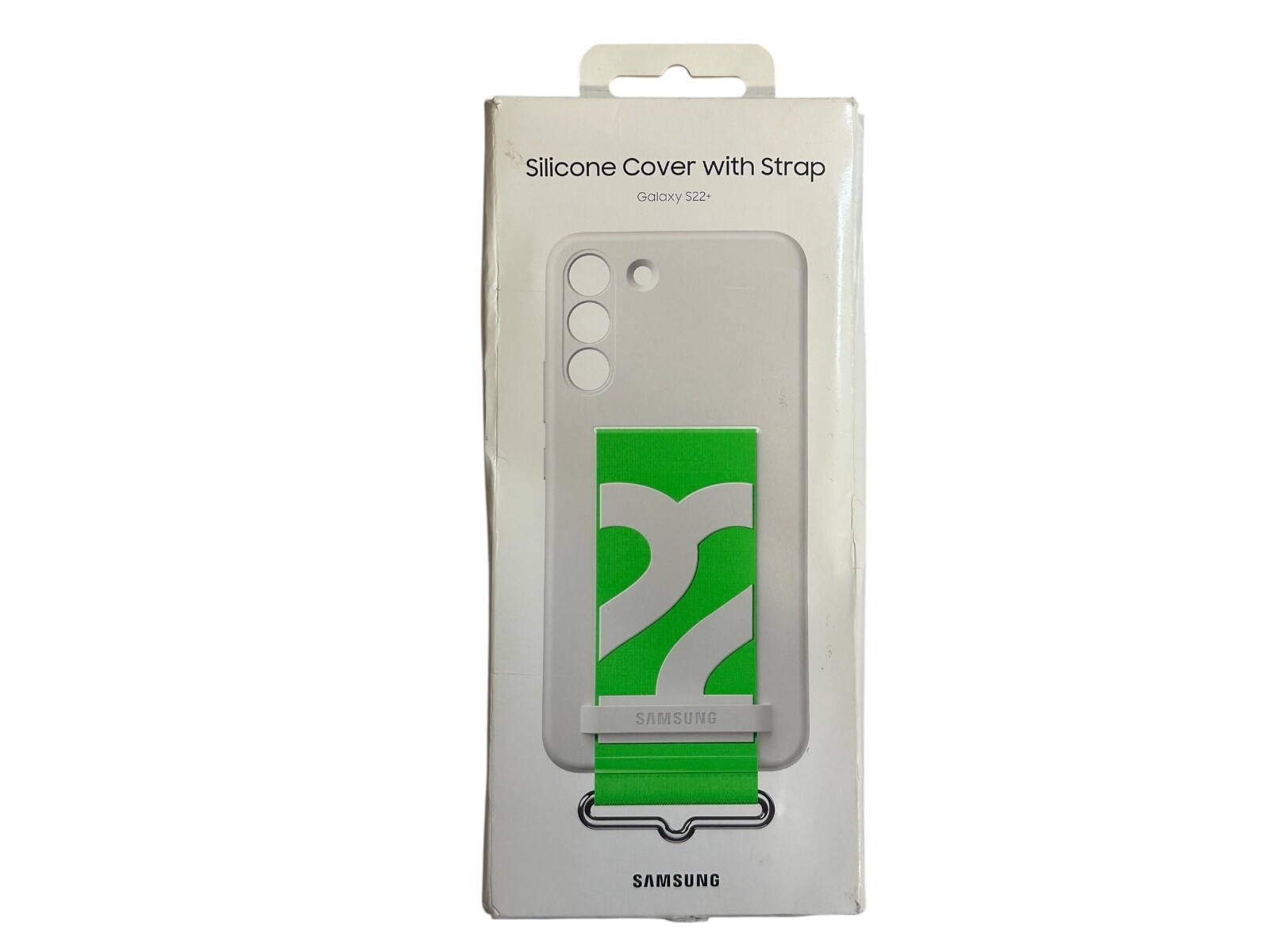 Official Samsung EF-GS901 Silicone Phone Cover With Strap White for Galaxy S22+