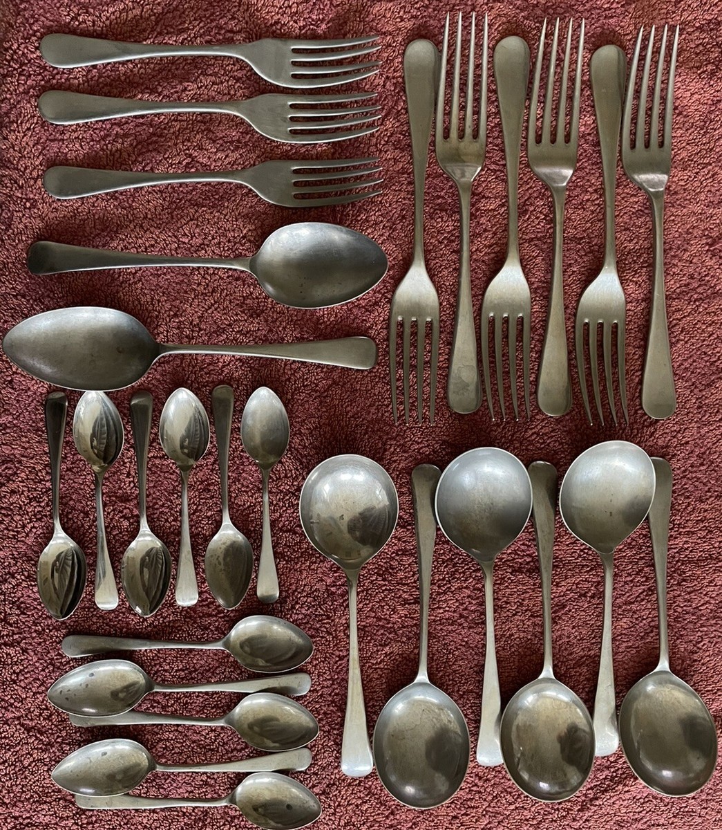 28 Pieces Vintage Nickel Silver 'Rustless' Cutlery England UK