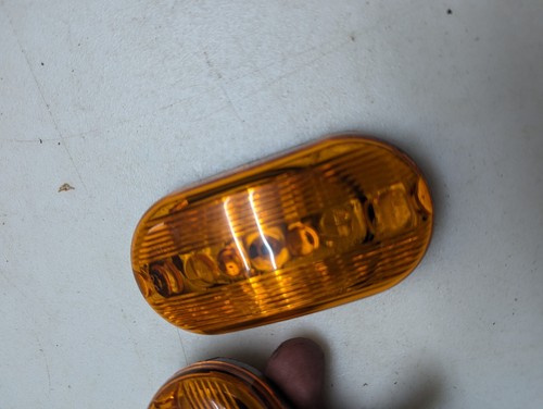 Vintage Amber running Light Metal Case Solid Plastic HEAVY Lens Set PIPO SAE 68 - Picture 8 of 19