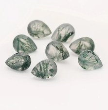  WHOLESALE Natural Moss Agate Faceted Pear Shape Loose Gemstone Lot Jewellery.