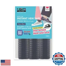 LEONIS Iron-on Instant Hem Tape 25mm x 5m (1 inch x 5.5yd) Navy Blue [ 78024 