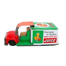 1950  s Ichimura Tin Litho Juice Delivery Truck With Friction Drive