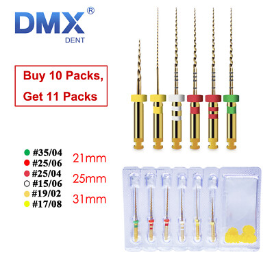 6pc Dental Endo Rotary NITI Files X3-Pro Gold Taper Root Canal Endodontic Files