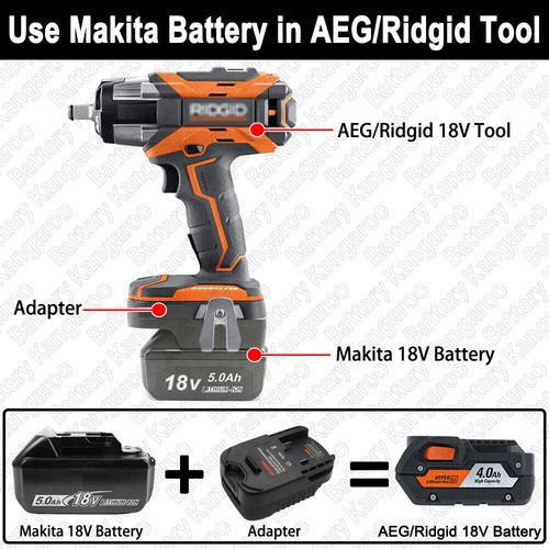 Adapter For Makita Milwaukee 18V Dewalt 20V Battery to AEG RIDGID 18V Tool AU - Picture 3 of 6