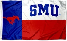 Southern Methodist University SMU Mustangs Logo Texas Style Flag 3x5