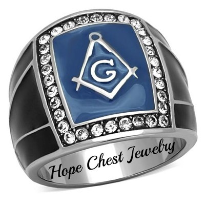 Details about / HCJ MEN/'S GOLD TONE STAINLESS STEEL OVAL ENAMEL CRYSTAL MASONIC RING SIZE 8-13