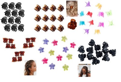 12x Mini Haarkrallenspangen klein Kunststoff Haarklammer Damen & Mädchen Accessoire