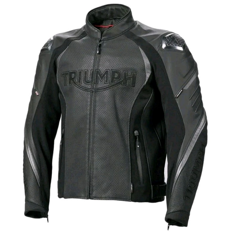 Triumph Motorbike Leather Jacket, Triumph Original Cowhide Biker's Racing Jacket