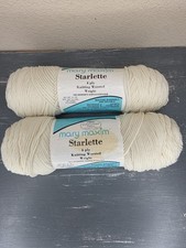 2 Skeins Yarn Mary Maxim Starlette 4 Ply Knitting Worsted Acrylic Ivory 263 Vtg