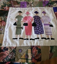 Completed 2002 Mini Wall Quilt Friendship Appliqued Figures/Patchwork 18"X 17"