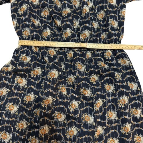 Club Monaco Tansa Kleid in tiefem Saphirblau Blumenmuster Metallic Gr. 2 - Bild 7 von 16