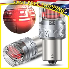 2PCS AUTOONE 1156 Plug-and-Play High Bright Replacement USA Red LED Brake Lights