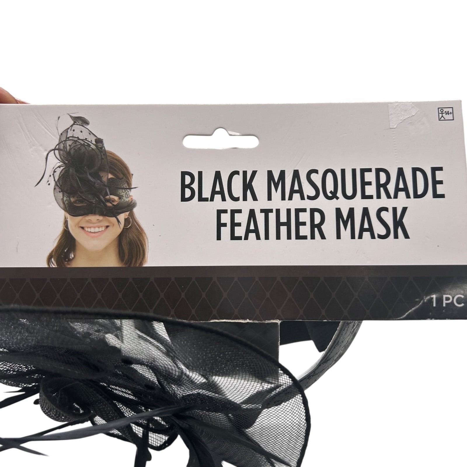 NEW Black Masquerade Feather Mask Costume Halloween Party Adult Novelty