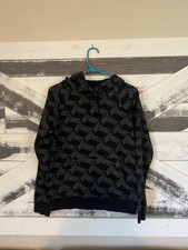 Nike Hoodie Youth Boy Small Graphic Print Black Logo..