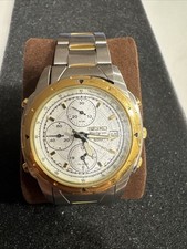 Rare Seiko Quartz Chronograph Alarm   Two-Tone 7T32-6M59 