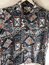 Vintage Kole Kole Hawaiian Shirt Men Xl Blue White Flower w/Free shipping