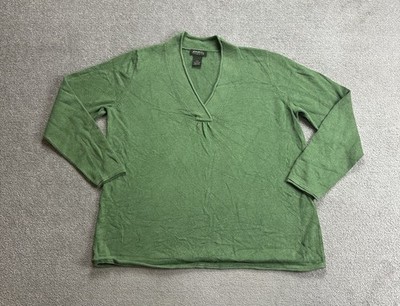 EDDIE BAUER Damen Pullover Sweater XL Vintage Strickpullover Jumper 15804 Grün