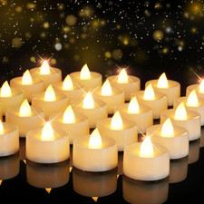 Led Battery Operated Tea Lights, Bright Flickering, 200+ Tealights Electric Fake