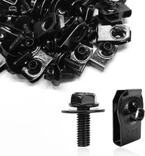 50 PCS M6-1.0 Body Bolts U-Nuts Kit, Engine Splash Shield Hex Head Screws