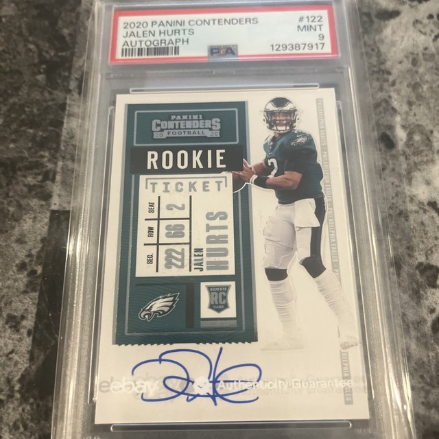 2020 Panini Contenders Jalen Hurts Rookie Auto Autograph RC #122 Eagles PSA 9