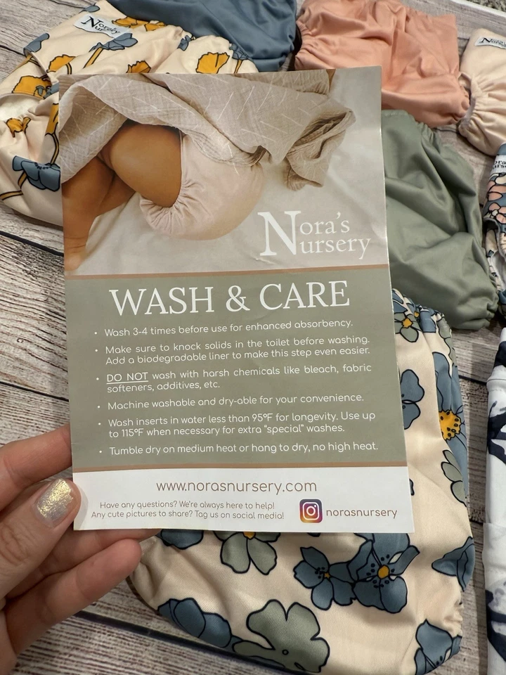 Nora's Nursery 7 Paños Delilah Florales Forro de Bambú Bolsa Húmeda C3 Foto 3 de 4