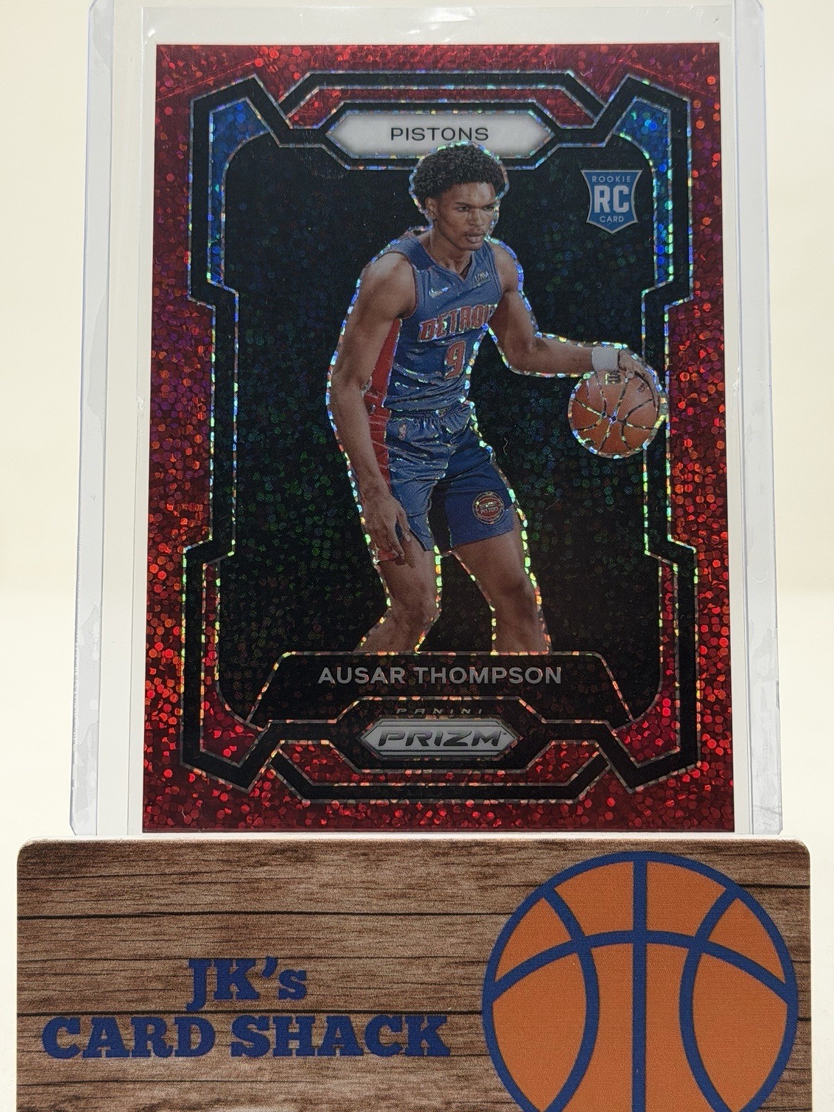 2023-24 Panini Prizm Ausar Thompson Red Sparkle RC #178 Detroit Pistons
