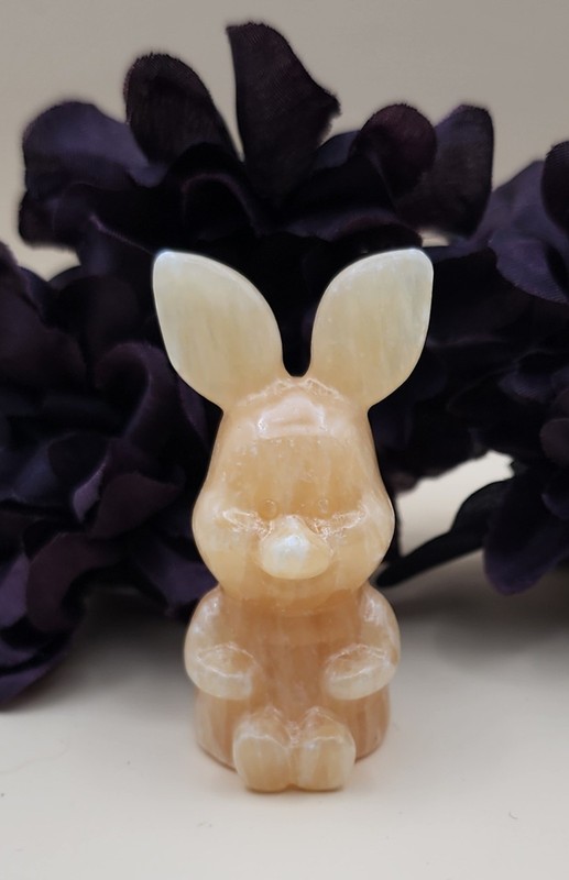NEW Natural Stone Handcarved Winnie The Pooh Piglet Figure Honey Calcite Crystal