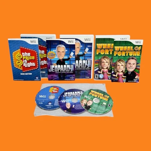 NM💿! The Price is Right Jeopardy Wheel Of Fortune Lot Complete CIB Nintendo Wii