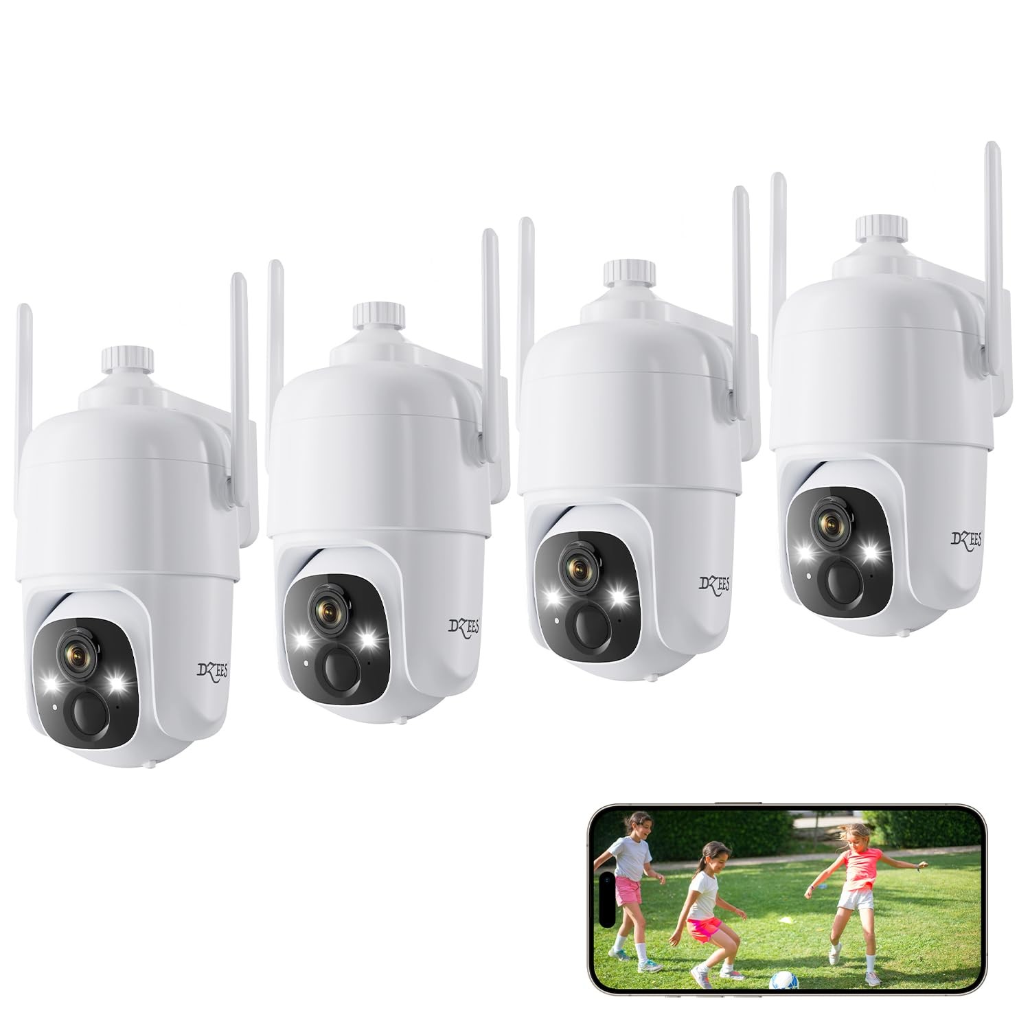 Wireless Outdoor Wifi, 2k Battery Powered Home Secu...
