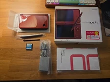 Nintendo DSi LL console, Wine Red, Japan Region CIB US SELLER