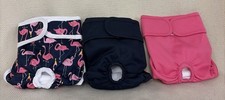 New Reusable Dog Diapers for Small Female Dogs Period or Incontinence Pack of 3