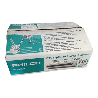 PHILCO DTV Digital to Analog TV Converter TB100HH9 - NEW OPEN BOX