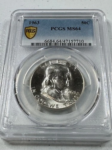 1963  FRANKLIN US Half Dollar,   MS64 by PCGS,   a SUPERB looking coin!!!!
