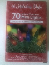70 Indoor/outdoor Mini Lights Multi-color Bulbs/Green Wire