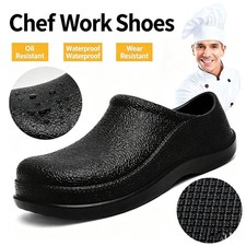 Men's Chef Work Shoes Non Slip Oil Resistant Kitchen Clogs Waterproof Breathable