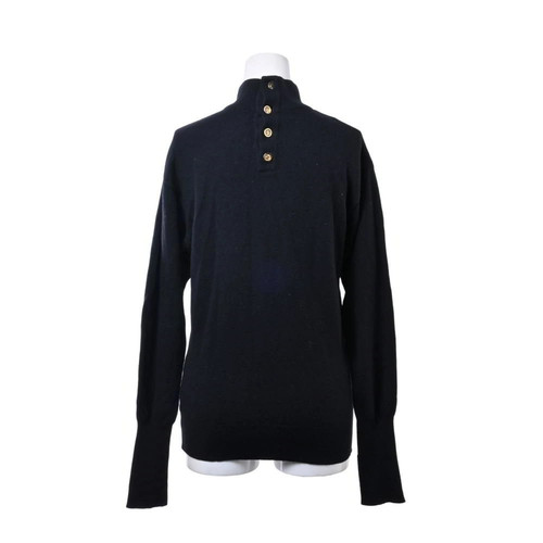 CHANEL Wool High Neck Knit Coco Mark With 3 Buttons 36 Black Used - Picture 2 of 9