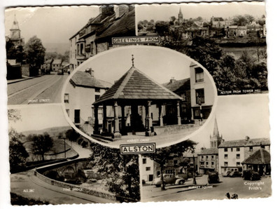 Eine Frith's Echtfoto Mehransicht Postkarte mit Grüßen aus Alston. Cumberland